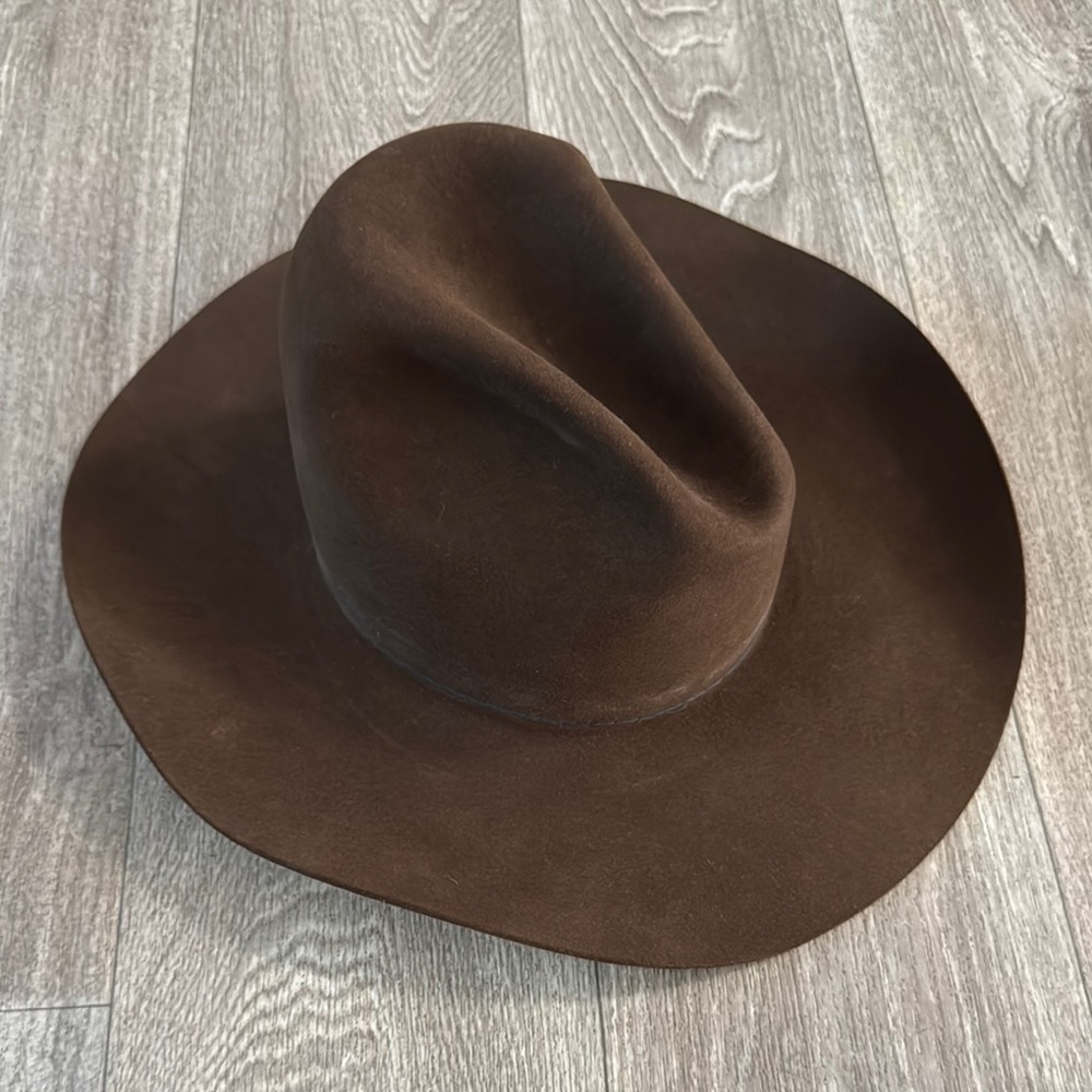 American Hat Co. 20X brown felt hat 6 7/8 with 4” brim